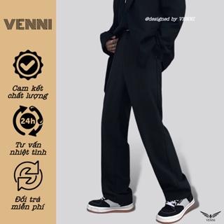 Quần tây ống rộng VENNI quần vải tuyết mưa ống suông nam nữ -VN02