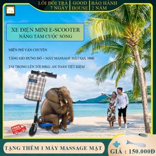 Xe điện mini E-Scooter gấp gọn bản cao cấp an toàn tiết kiệm, tặng kèm giỏ đựng hàng cá tính, bảo hành 24 tháng