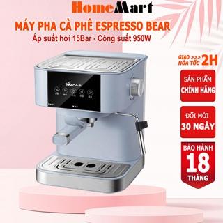 Máy pha cà phê Espresso Bear, máy pha cafe Espresso tự động áp suất 15Bar, kiểm soát nhiệt thông minh – Hàng hãng BH 18T