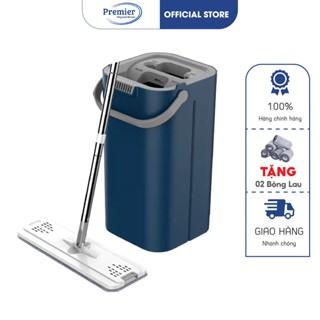 Bộ Cây Lau Nhà Tự Vắt, Chổi Lau Nhà Thông Minh Xoay 360 Độ Tách Nước Bẩn Tặng Kèm 2 Bông Lau
