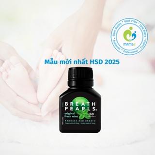 Viên thơm miệng thảo dược (50v) giảm mùi miệng cho người lớn, phụ nữ và bé trên 6 tuổi Breath Pearls, Úc