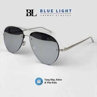 Kính Râm Mát Nam Nữ, Mắt Phi Công Tráng Gương Bạc, Full Đen Gọng Khoan - BLUE LIGHT