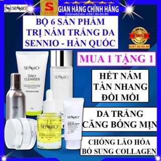 Combo bộ 6 sản phẩm xóa thâm nám tàn nhang đồi mồi dưỡng trắng căng bóng da chính hãng Sennio hàn quốc cho nam nữ bà bầu