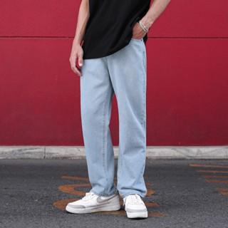 Quần Baggy Trơn Ống Suông Đứng - Chất Vải Jeans Cao Cấp Mềm Mịn - Unisex Nam Nữ Hot Trend Dễ Phối Đồ - Màu Xanh Nhạt 2