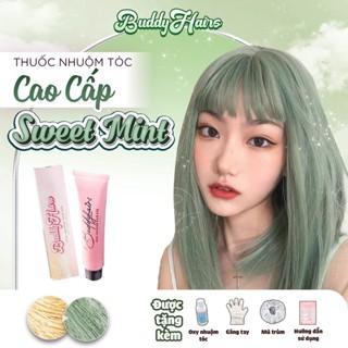 Thuốc nhuộm tóc màu SWEET MINT, XANH RÊU KHÓI thuốc nhuộm tóc cao cấp, kem nhuộm tóc tại nhà Buddyhairs tặng kèm dụng cụ