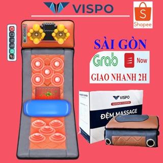 Nệm massage toàn thân chất liệu da, rung đa điểm giúp massage lưng, vai, gáy - Có gối massage hồng ngoại