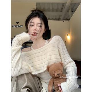 Áo Nữ Dệt Kim Tay Dài Hở Vai Thời Trang Hàn Quốc