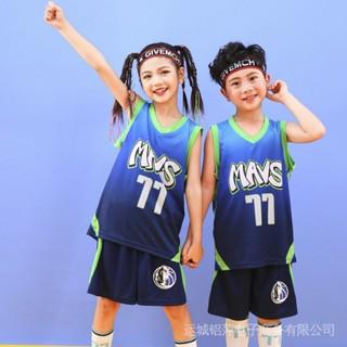 Bộ Quần Áo Bóng Rổ NBA Dallas Mavericks No.77 Doncic Jersey Cho Bé
