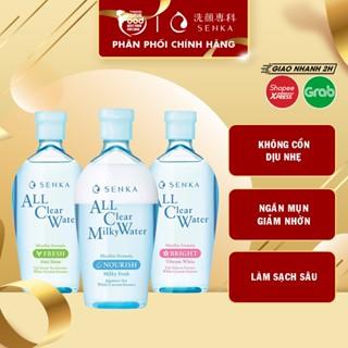 Nước Tẩy Trang Kiềm Dầu, Ngừa Mụn, Dưỡng Trắng Nhật Bản Chiết Xuất Trà Xanh, Hoa Anh Đào Senka All Clear Water Micellar