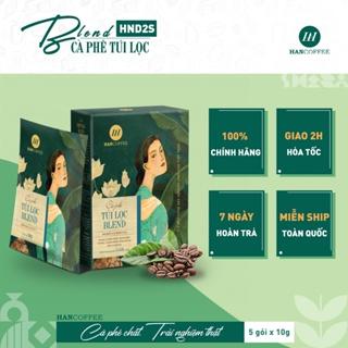 Cà Phê phin HANCOFFEE Giấy Túi Lọc Nguyên Chất Tiện Lợi Blend Đắng Nhẹ, Ngọt Sâu Hộp 5/10 gói - HND2(S)