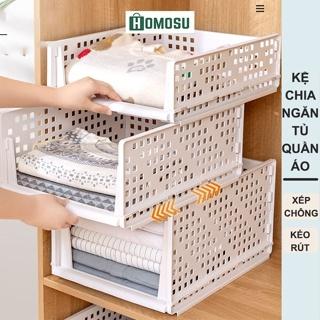 Kệ Chia Ngăn Tủ Quần Áo, Khay Đựng Đồ Gấp Gọn, Hộp Đựng Quần Áo Tối Giản Cao Cấp Q007