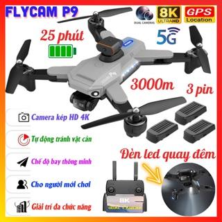 ⚡️ 𝙁𝙧𝙚𝙚 𝙎𝙝𝙞𝙥 ⚡️ Máy Bay Điều Khiển Từ Xa Flycam Mini P9 Camera Kép Cảm Biến Tránh Vật Cản, pin 2500mA bay 25 phút