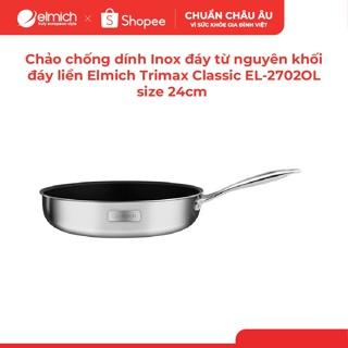 [LIFEMCMBP4 -12% đơn 250K] Chảo chống dính Inox đáy từ nguyên khối đáy liên Elmich Trimax Classic EL-2702OL size 24cm