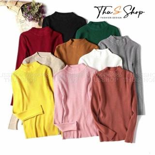 Áo Len Tăm Nữ Dài Tay Cổ Cao 3 phân Chất Len Mịn Nhẹ Thoáng Mát THUS135