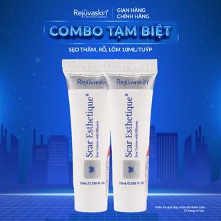 Combo Kem trị Sẹo Thâm, lấp đầy Sẹo Rỗ, Sẹo Lõm Rejuvaskin Scar Esthetique 10ml/tuyp
