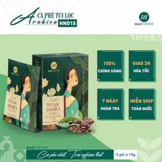 [Mã BMLTM50 giảm đến 50K đơn 99K] Cà phê phin giấy HANCOFFEE túi lọc Arabica Đắng Êm Chuyển Ngọt hộp 5/10 gói - HND1(S)