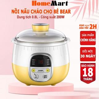 Nồi nấu cháo cho bé Bear 0.8L nồi nấu cháo chậm 6 chức năng hầm cháo, chưng yến, HomeMart – Hàng chính hãng BH 18T