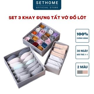 Hộp vải SETHOME đựng tất vớ giỏ vải đựng áo lót đồ lót quần áo ngủ váy ngủ gấp gọn