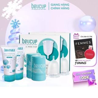 Combo 2 Cốc Nguyệt San BeUCup Chính Hãng,100% Silicol Y Tế Wacker Đức siêu mềm