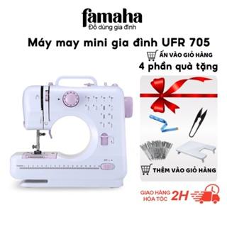 Máy May Mini Gia Đình UFR 705 12 Đường May, Có Vắt Sổ, May Được Vải Thun Kèm Chân Vịt FAMAHA BẢO HÀNH 6 THÁNG