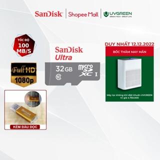 [Mã ELSD15K giảm đến 15K] Thẻ nhớ microSDHC Sandisk 32GB upto 100MB/s 533X Ultra UHS-I tặng đầu đọc thẻ