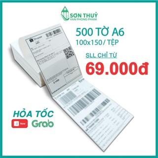 Giấy In Nhiệt Decal A6 / 100x150mm - Tệp 500 Tem, In Bill Shopee, TMĐT, Cuộn A6, A7, Có Sẵn Lớp Keo Tự Dính