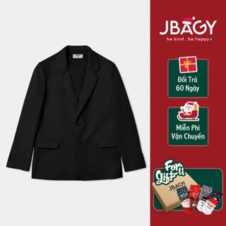 Áo khoác blazer nam form rộng hàn quốc màu đen, kem 2 khuy cài thương hiệu JBAGY - JK0101