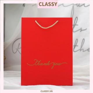 túi giấy Classy  đựng quà tặng size lớn 25*12*33cm đơn sắc In chữ Thank you / Best with you sang trọng (Q227)