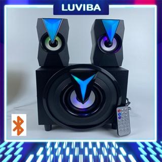 Loa bluetooth vi tính Luviba, loa máy tính để bàn K10 bass mạnh mini cây để bàn mini đẹp chất có dây giá rẻ