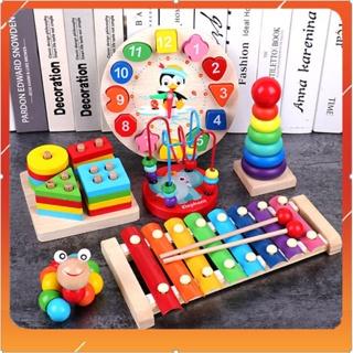 Combo bộ đồ chơi gỗ thông minh phát triển tư duy trí tuệ cho bé - Combo 4 5 6 món đồ chơi Montessori bằng gỗ an toàn