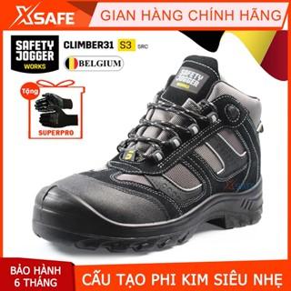 Giày bảo hộ lao động nam Jogger Climber S3 SRC da lộn bền bỉ, thoáng khí, chống nước, cấu tạo phi kim nhẹ hơn - [XSAFE]