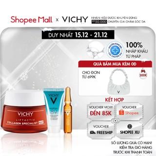 [Mã COSACD10 giảm 10% đơn 600K] Bộ sản phẩm chăm sóc da làm sáng, giảm thâm nám ban đêm Vichy Liftactiv Collagen Nuit