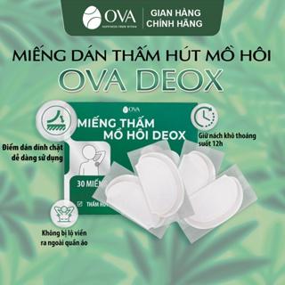 Hộp 30 Miếng dán thấm mồ hôi nách Ova DeoX - Khử mùi mồ hôi nách - Khô thoáng ngăn mồ hôi nách ướt áo