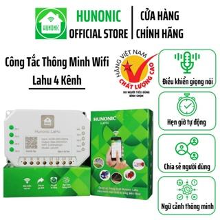 Công tắc thông minh kết nối Wifi Hunonic Lahu 4 kênh - 500W/kênh điều khiển mọi thiết bị từ xa qua điện thoại