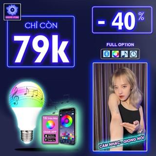 Bóng Đèn led tiktok 16 triệu màu điều khiển bằng điện thoại, nháy theo nhạc, quay tiktok, decor trang trí phòng ngủ