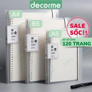 Sổ còng DecorMe bìa sổ còng A4 A5 B5 binder còng sắt 4 9 6 20 26 30 còng làm sổ tay, sổ ghi chép, take notes, bujo.