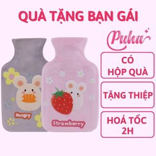 Túi chườm nóng đau bụng kinh PUHA 1000ml, túi chườm ấm nóng sưởi bụng giảm đau cho nữ, Ogr Bear