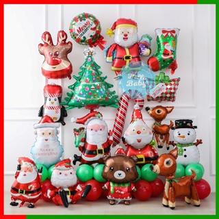 Bóng tráng nhôm ông già Noel, Cây Thông, Người Tuyết, Tuần Lộc trang trí Noel, Giáng Sinh (Size To)