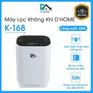 Máy lọc không khí Ion Âm thông minh Dhome K-168, Lọc khói bụi, vi khuẩn và bụi mịn PM2.5. Màn hình cảm ứng