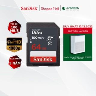 [Mã ELSD15K giảm đến 15K] Thẻ nhớ SDXC Sandisk Ultra 64GB upto 100MB/s UHS-I (cho máy ảnh) - Hãng phân phối chính thức