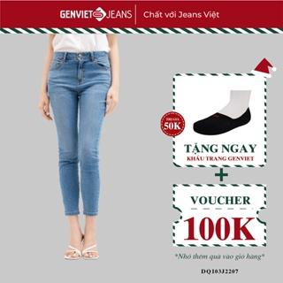 Quần Jeans Nữ Trơn Dáng Ôm Skinny Chất Bò Mềm Cao Cấp Basic GENVIET DQ103J2207