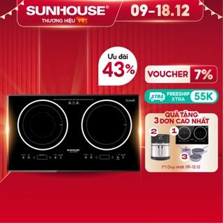 [Mã ELMALL61 giảm 6% đơn 300K] Bếp đôi điện từ hồng ngoại Sunhouse SHB8609
