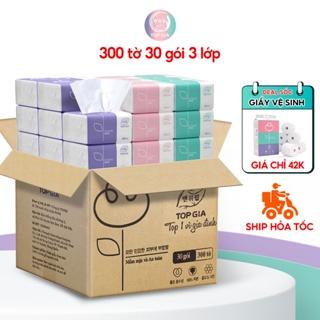 Giấy ăn gấu trúc, thùng 30 gói rút, giấy top gia hàng cao cấp