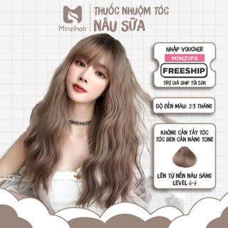 NÂU SỮA | Thuốc Nhuộm Tóc Màu Nâu Trà Sữa [KHÔNG TẨY TÓC] Lên Từ Nền Nâu - Minzihair