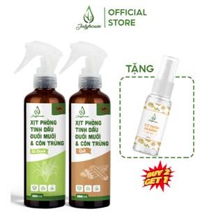 Bình Xịt Phòng Tinh Dầu Sả Chanh, Bạc Hà, Quế, Bạch Đàn Chanh Đuổi Muỗi 280ml Julyhouse Khử Mùi Hiệu Quả (MÙI TỰ CHỌN)