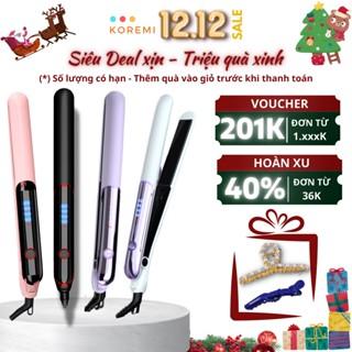 Máy ép duỗi tóc, uốn tóc xoăn Hàn Quốc Koremi 3in1, thanh gốm là tóc nhanh, giúp kẹp thẳng tóc tránh hư tổn, BH 12 tháng