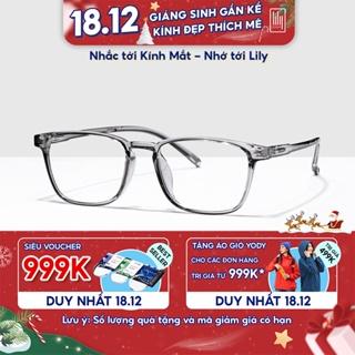 Gọng kính cận vuông nam nữ Lilyeyewear chất liệu nhựa dẻo phụ kiện thời trang 213