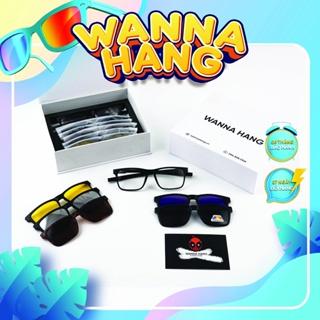 Gọng kính cận 5in1 thể thao nam châm cố định kèm 5 tròng kính râm di động chống tia UV cao cấp KTT01 Wanna Hang