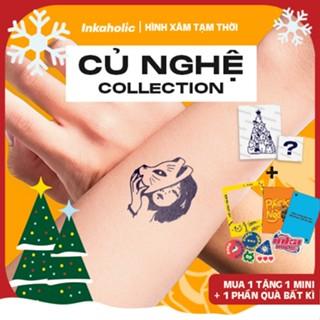 [Chủ đề Củ Nghệ] Hình xăm dán tạm thời 15 ngày Inkaholic - xăm giả đẹp & ngầu y xăm thật, chống nước 100