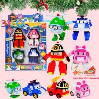 Bộ 4 đồ chơi biến hình biệt đội Robocar Poli 2 trong 1 cho bé thỏa sức sáng tạo đồ chơi biến hình 2 trong 1
